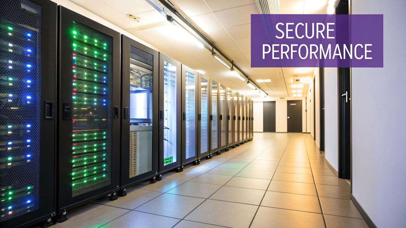 A visual representation of the key benefits of using an API proxy server, such as security, performance, and scalability.