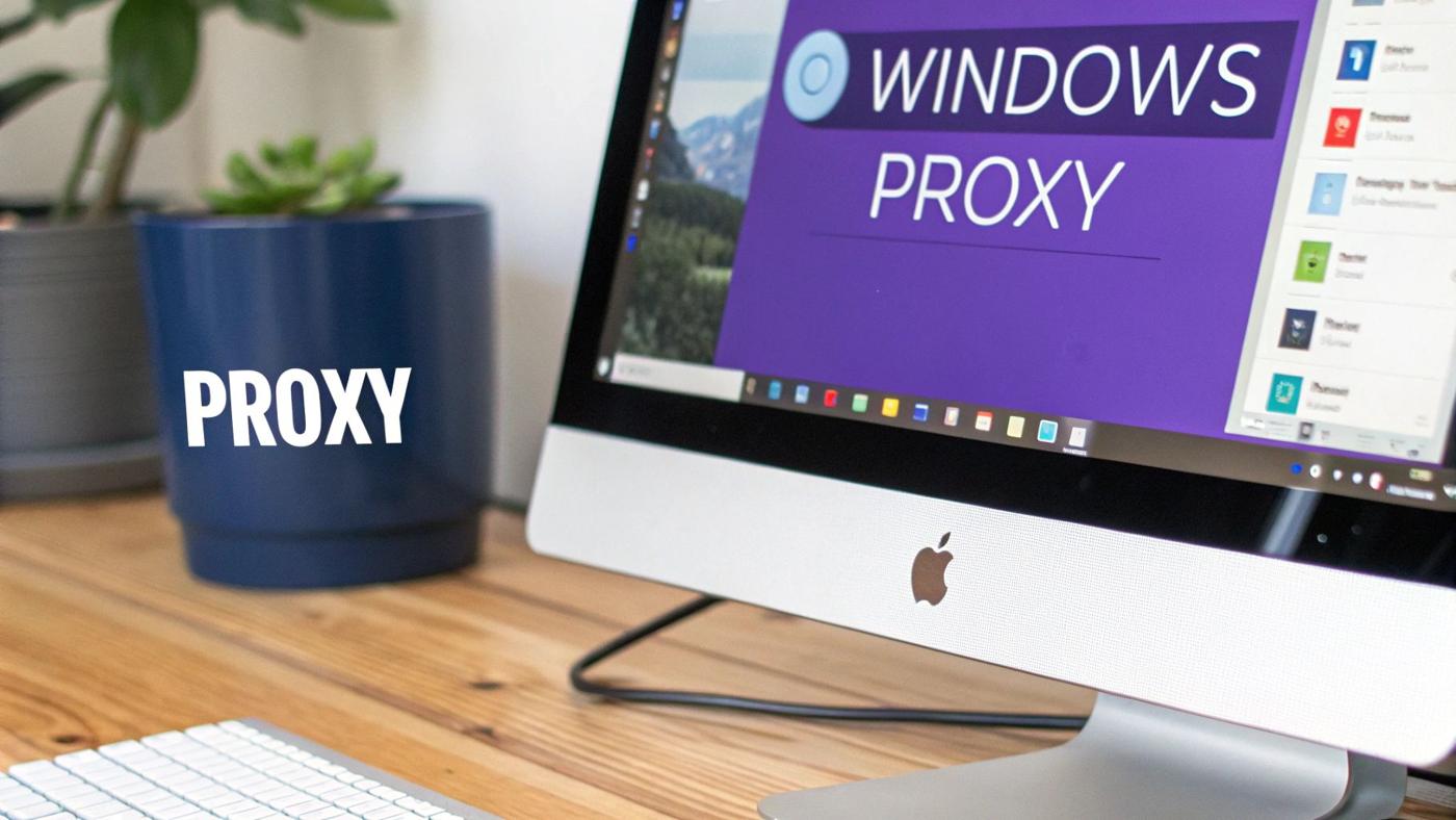 Screenshot of Windows Proxy Settings from Microsoft Support showing manual and automatic configuration options.