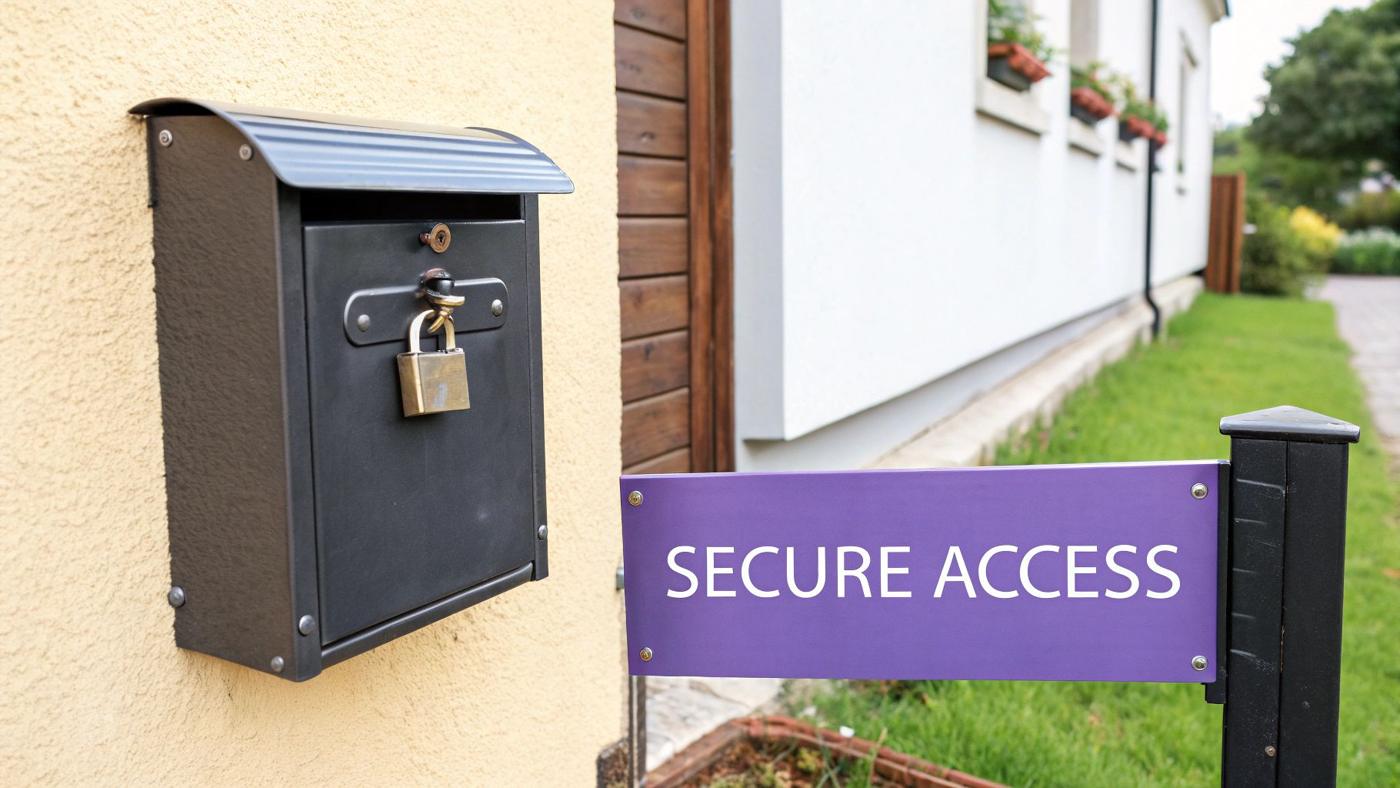 A visual representation of a secure digital lock, symbolizing proxy server authentication.