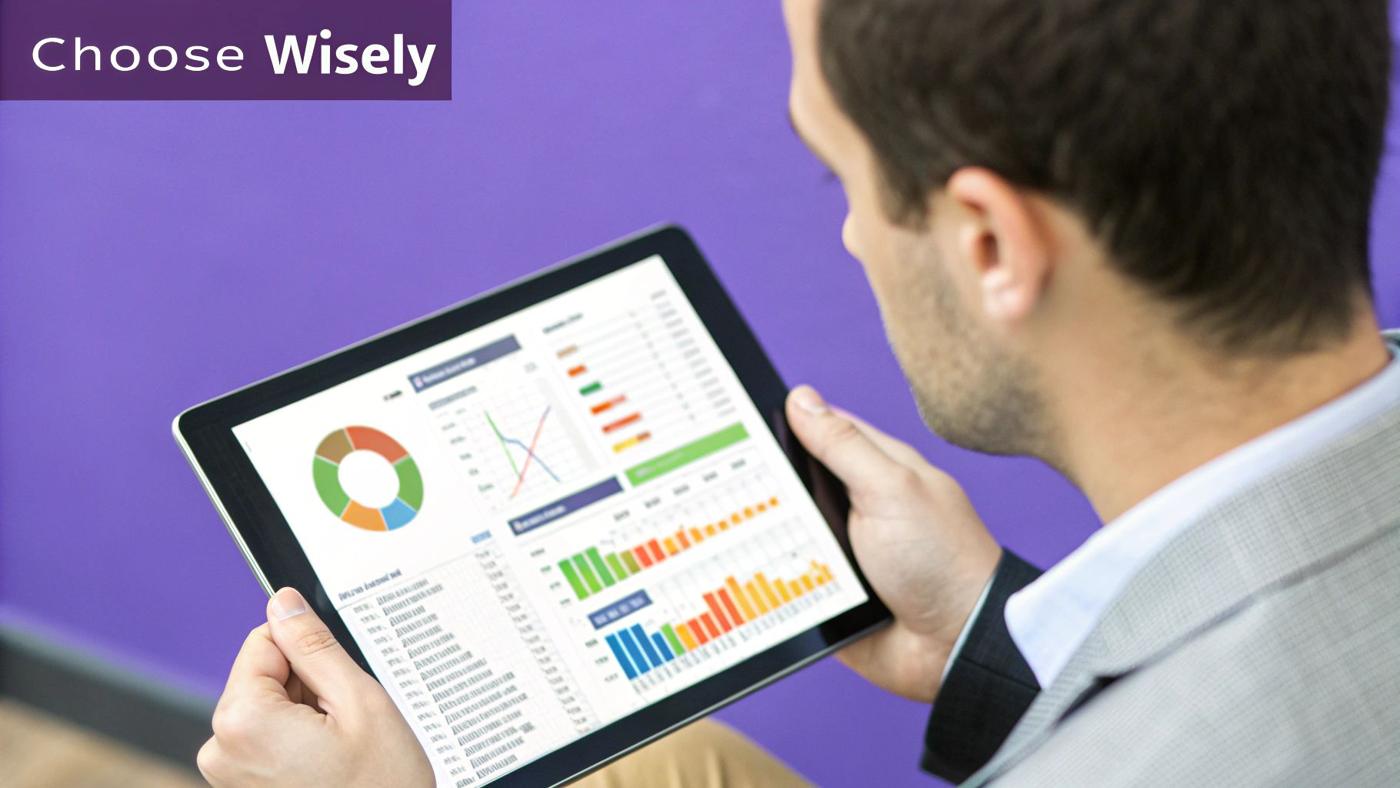 A person comparing different options on a screen, symbolizing the process of choosing a proxy provider.