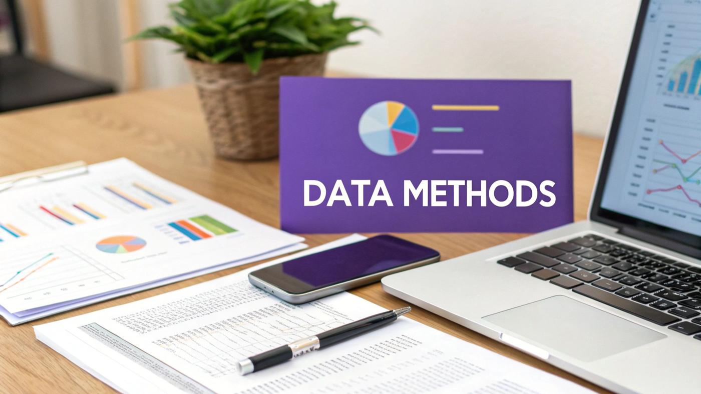 A visual representation of different data sourcing methods, such as internal databases, partner data, and public web data, converging.