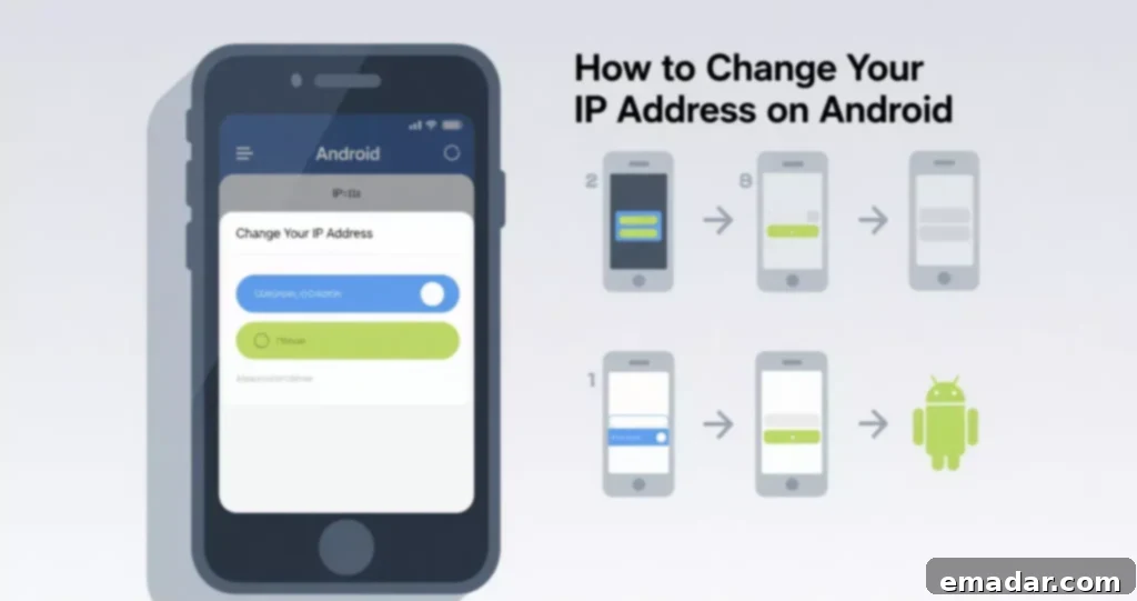 How to Change Your IP Address on Android: A 2025 Guide A person holding an Android phone, displaying an image related to IP address settings, symbolizing control over online identity.