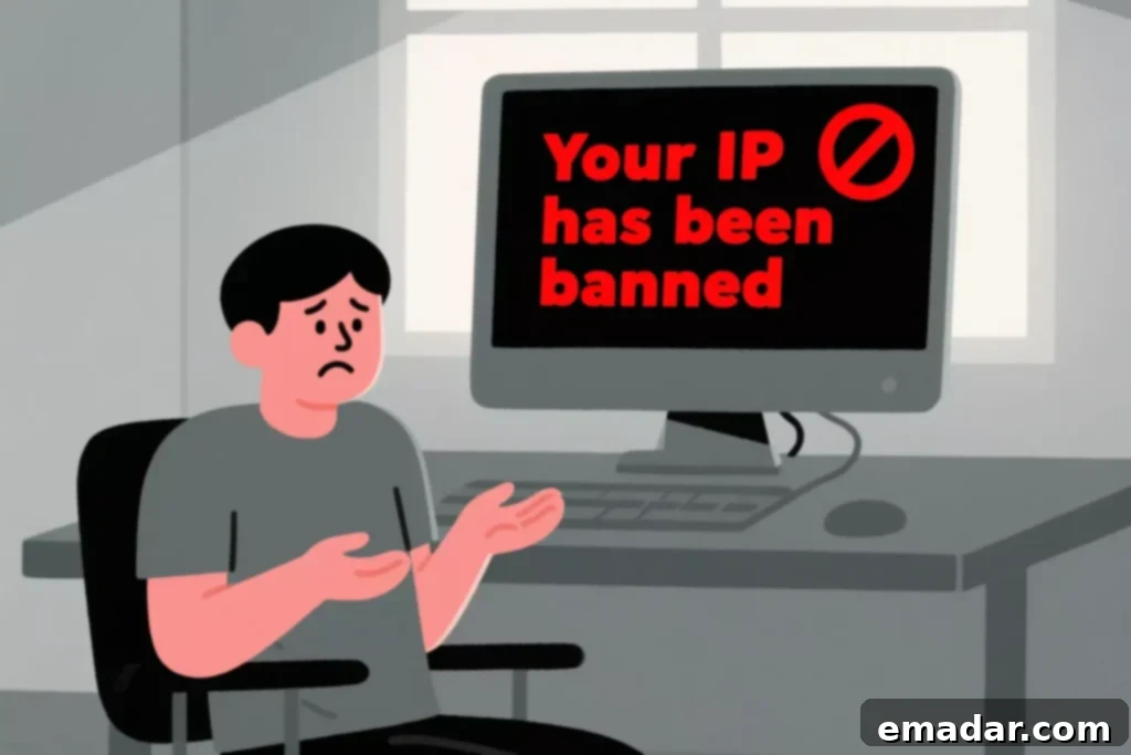Your IP Has Been Banned? Here's What It Really Means and How to Fix It A visual representation of an IP address being banned, symbolizing online restriction and the need for a solution.