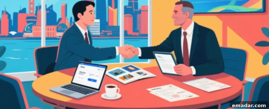 A comprehensive guide for factories seeking to navigate direct foreign trade and enhance global sales. A businessman discussing with clients at a trade show, representing customer acquisition strategies for factories doing direct foreign trade.