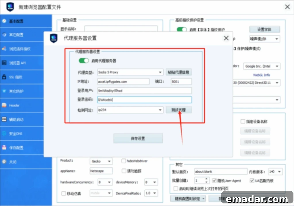 Input IPFLY Proxy Details and Test Connection in VMLogin