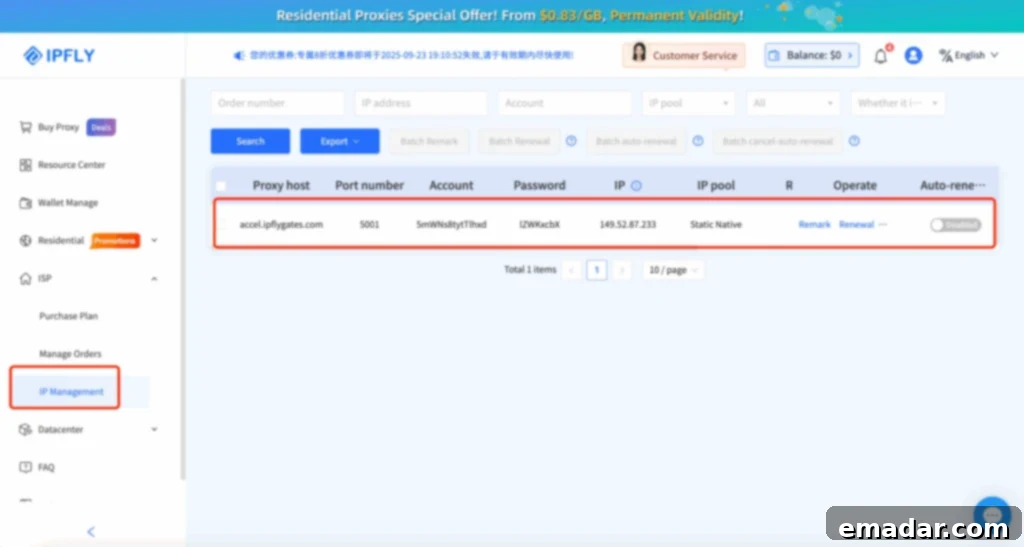 IPFLY IP Management