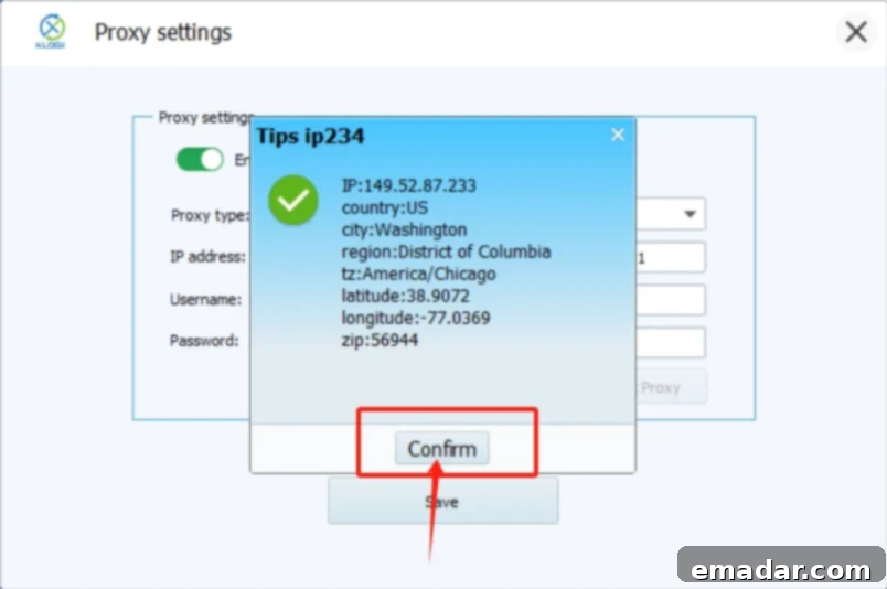 XLogin Proxy Test Success