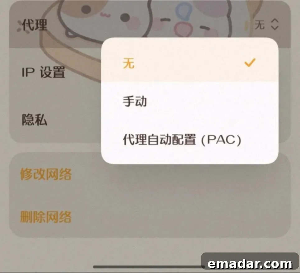 How to Turn Off Proxy Settings on Your Phone: Android Steps Android proxy settings showing 'None' selected, indicating proxy has been disabled.