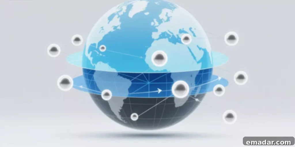 A network diagram showing data flow through a proxy server.