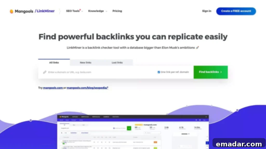 Top 12 Competitor Backlink Analysis Tools in 2025 Mangools LinkMiner Interface with Live Preview
