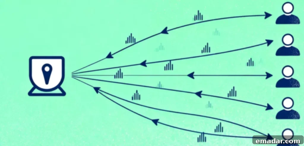 What Is an IPv4 Proxy and How Does It Work? An illustration depicting the flow of data through an IPv4 proxy server, showing how user requests are routed through the proxy to the internet, and responses return via the proxy, masking the user's real IP address.