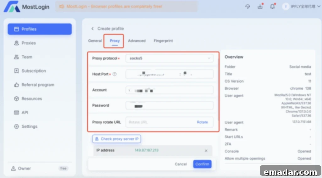 Banned No More: Achieve Ultimate Online Stealth with MostLogin & IPFLY 11 MostLogin Proxy Settings