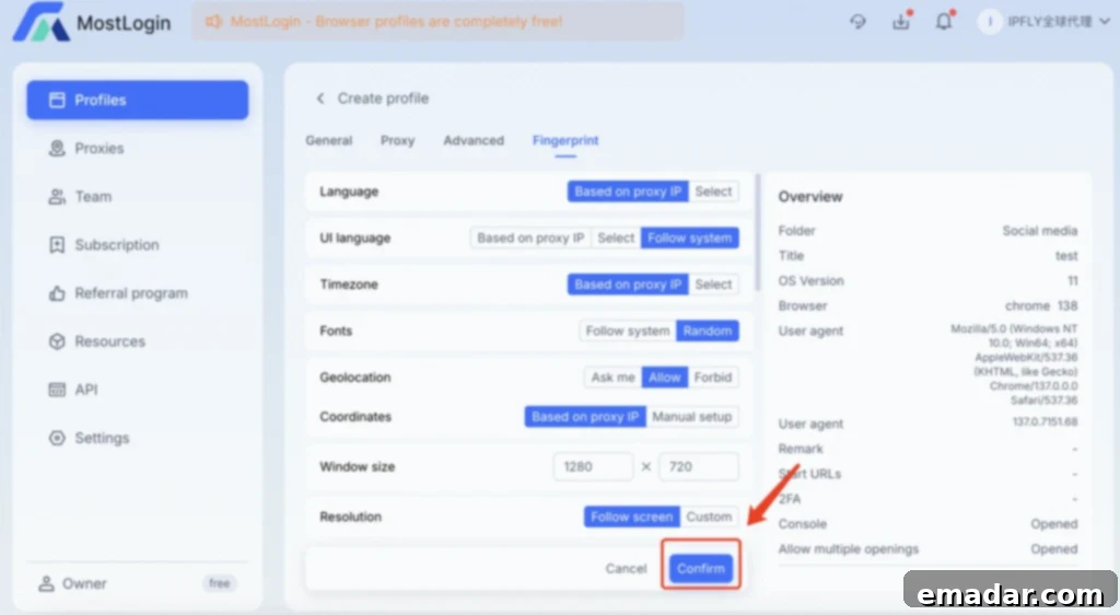 Banned No More: Achieve Ultimate Online Stealth with MostLogin & IPFLY 12 MostLogin Advanced Settings