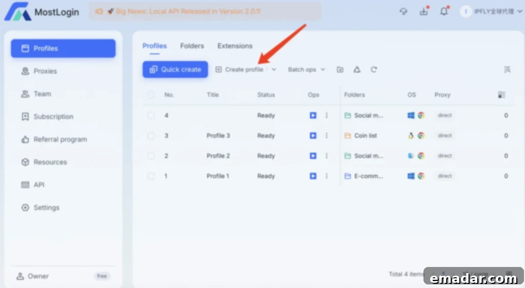 Banned No More: Achieve Ultimate Online Stealth with MostLogin & IPFLY 9 MostLogin Create Profile