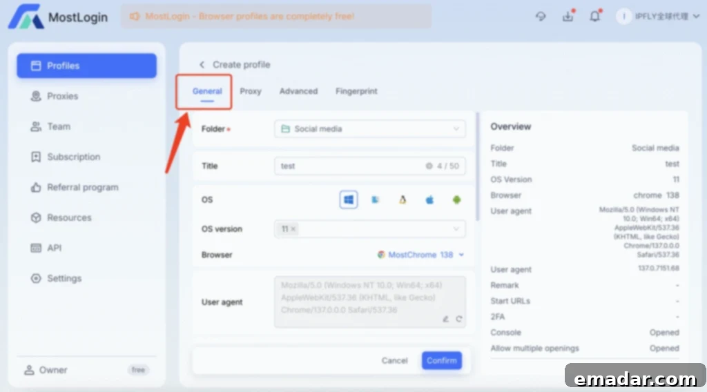 Banned No More: Achieve Ultimate Online Stealth with MostLogin & IPFLY 10 MostLogin General Settings