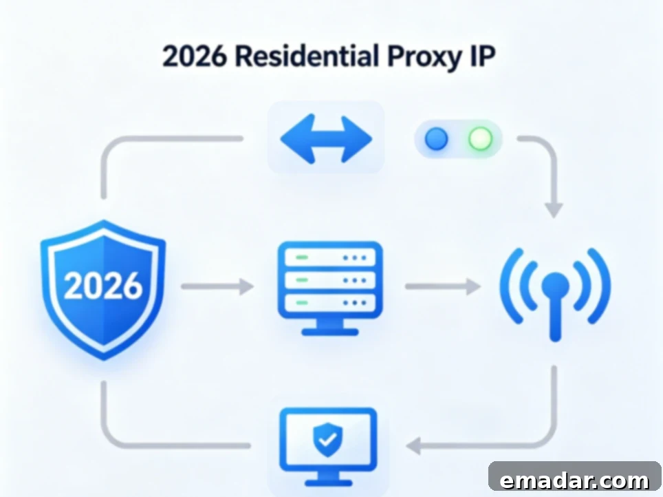 Comparing Residential and Data Center IP Connections Diagram showing the difference between residential and data center proxies